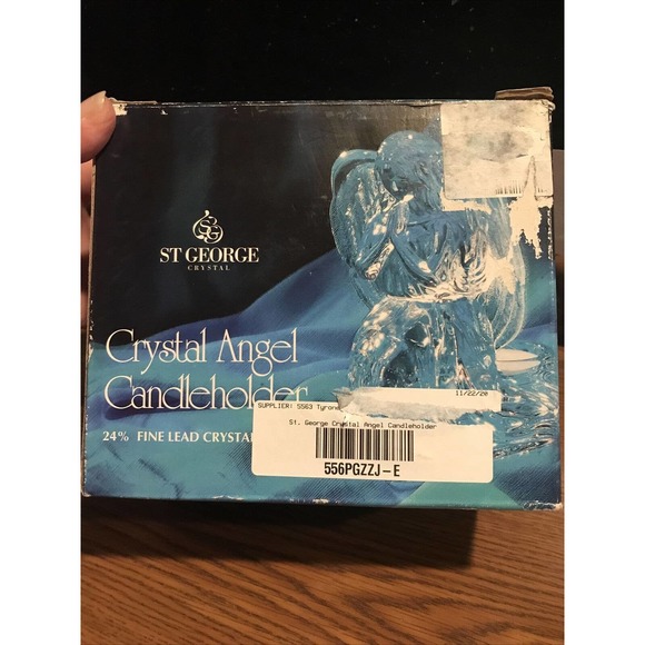 Crystal Angel Candleholder 24% fine Lead Crystal - Picture 4 of 5